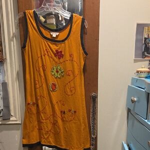 Yak N YETI Embroidered & Applique Sleeveless Dress
